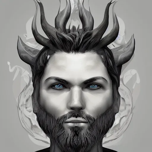 Image similar to man with the soul of a dragon, digital art
