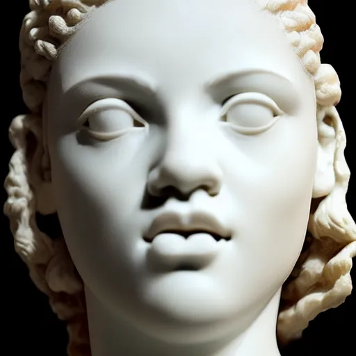 Prompt: rihanna face, ancient greek sculpture, white marble, ultra realistic, studio photo, 5 0 mm, detailed.