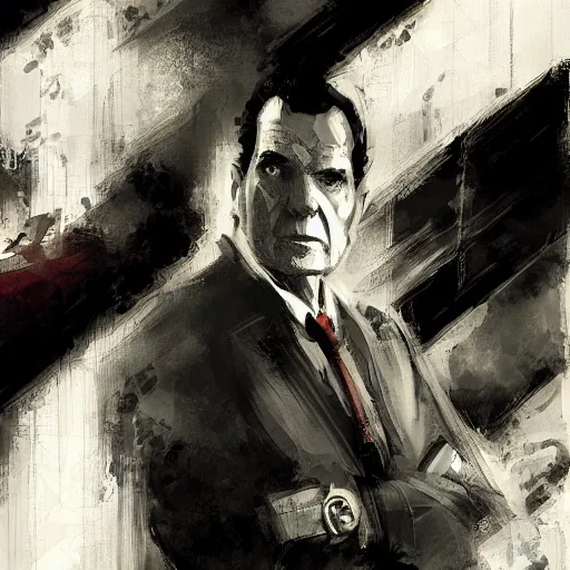 Image similar to portrait of richard nixon as doctor strange, by jeremy mann.