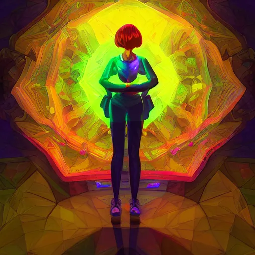 Image similar to skill magic geek inside matrix deepdream radiating a glowing aura stuff loot legends stylized digital illustration video game icon artstation lois van baarle, ilya kuvshinov, rossdraws,