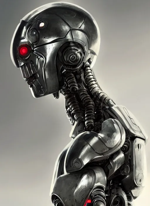 Image similar to cyborg, borg, android, strogg, face of a man, body of a robot, droid, robocop, terminator, machine, flesh, octane render, from a video game, concept art by ruan jia