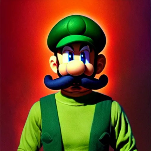 Image similar to uhd photorealistic shia lebeuouf dressed as luigi. cinematic lighting, in the style of akira toriyama, beksisnski, amano and karol bak, fantasy, hyperdetailed.