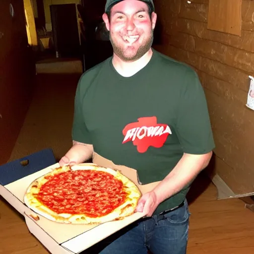 bigfoot pizza delivery guy, Stable Diffusion