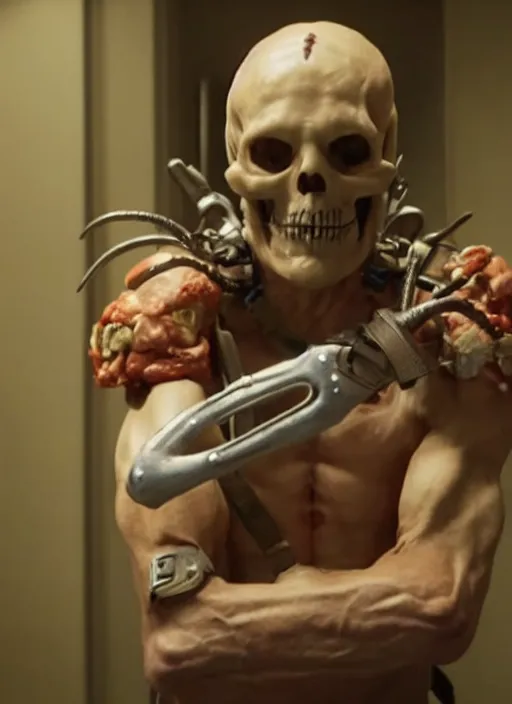 Image similar to movie still of skeletor as hannibal lecter, 8 k, hd