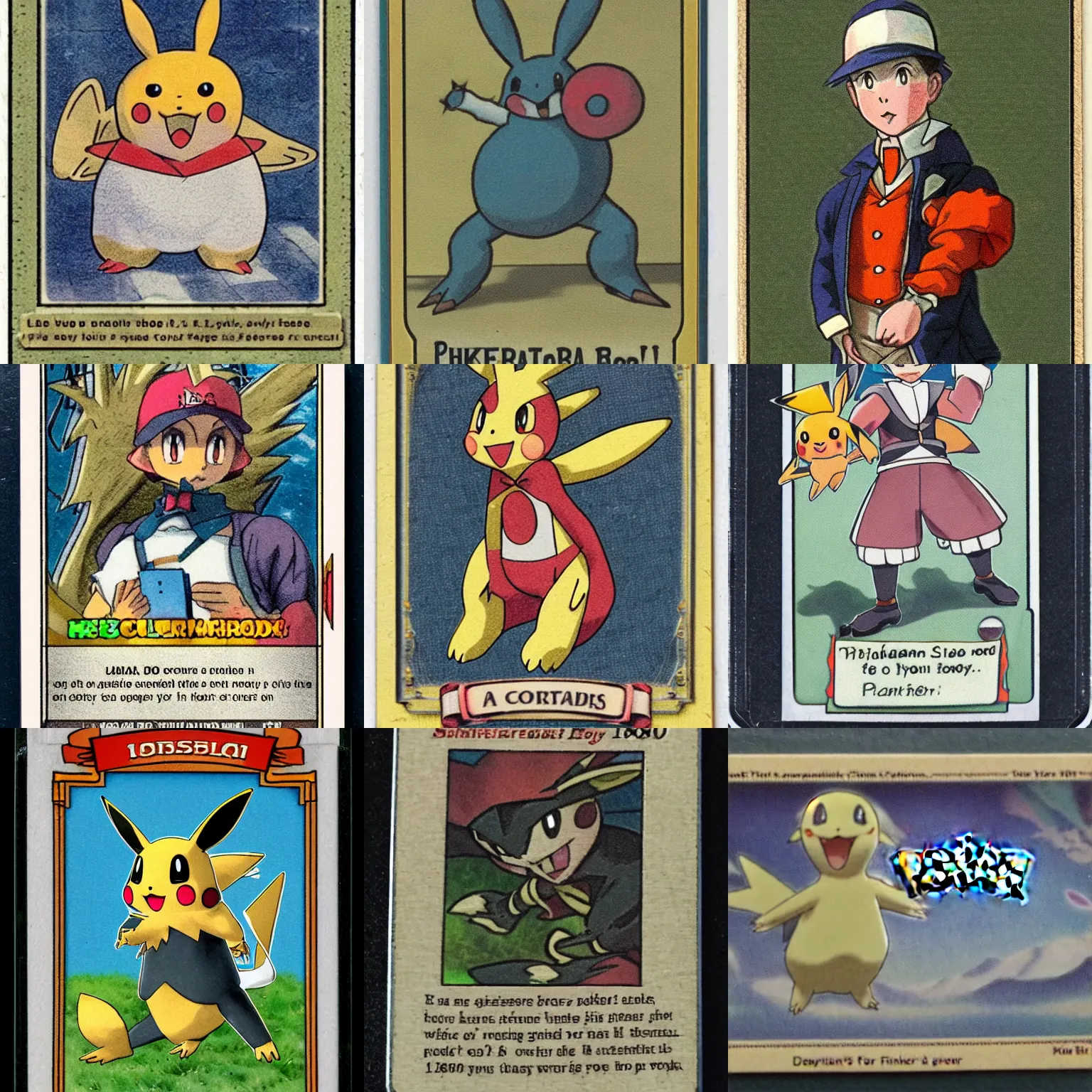 Prompt: A Pokémon card from 1800