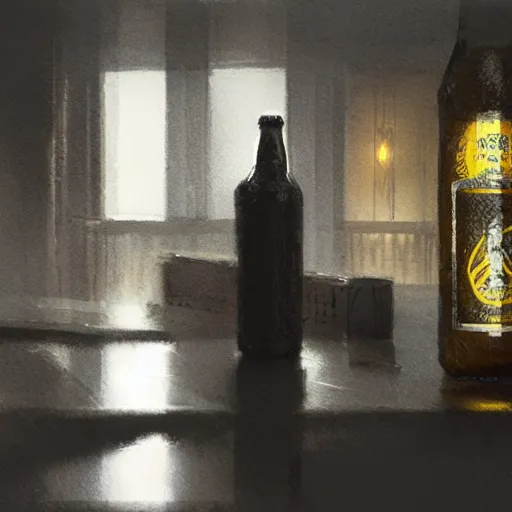 Image similar to a bottle of beer testifying in court, dramatic lighting, illustration by Greg rutkowski, yoji shinkawa, 4k, digital art, concept art, trending on artstation