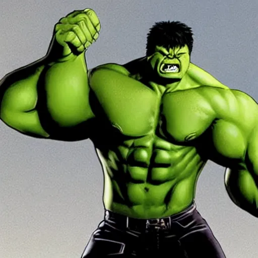 Image similar to Hulk from Marvel Comics drinking beer, realistic, detailed, high quality,