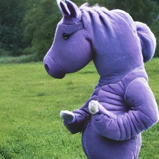 Prompt: eeyore as a depressed unicorn, high resolution photograph