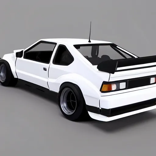 Image similar to white AE86 GT Apex Trueno in 2022 AE86 made in 2022 modern aggressive parked full view mid distance 45mm photo