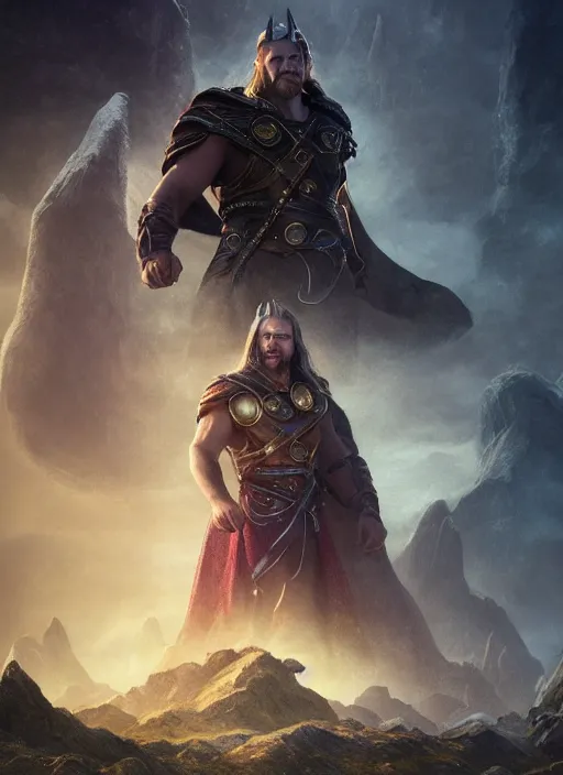 Image similar to asgard ultra detailed fantasy, elden ring, realistic, dnd character portrait, full body, dnd, rpg, lotr game design fanart by concept art, behance hd, artstation, deviantart, global illumination radiating a glowing aura global illumination ray tracing hdr render in unreal engine 5
