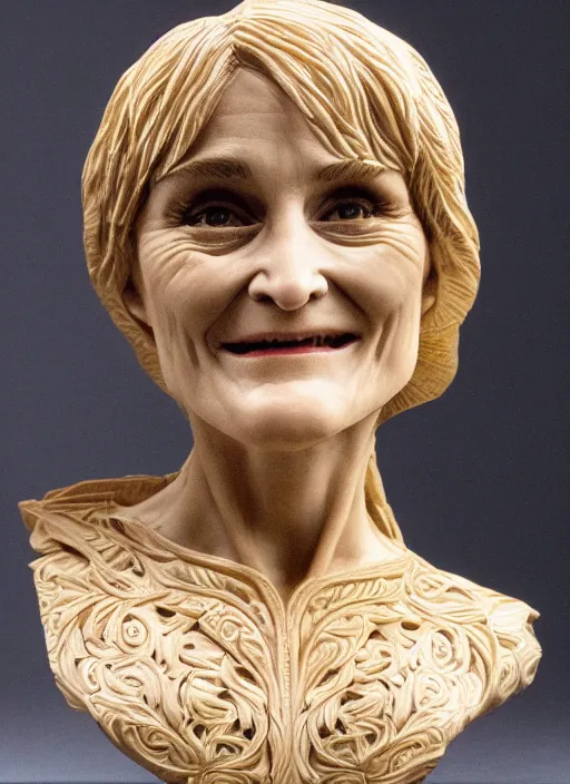 Prompt: high intricate bust of an margot kidder 1 9 7 0 carved from wood in baroque style, studio light, maria panfilova, andrea savchenko, mike kime, ludovic plouffe, qi sheng luo, oliver cook, trending on artstation