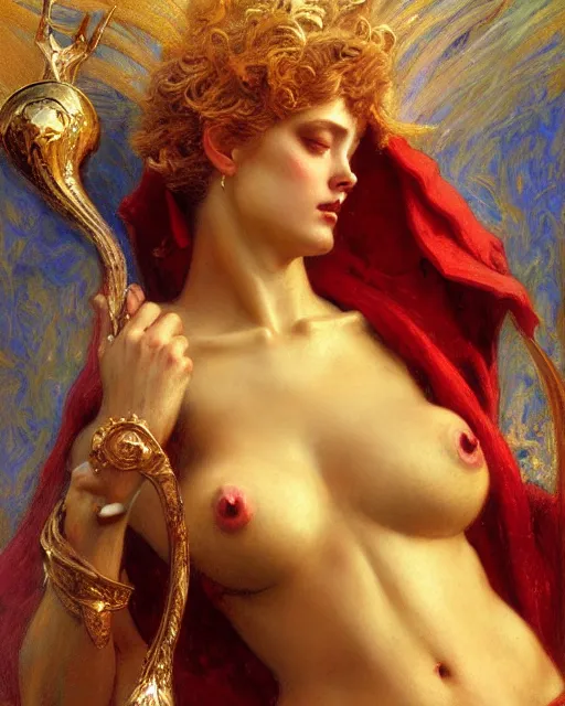 Image similar to the goddess of love from dante's divine comedy. highly detailed painting by gaston bussiere, craig mullins, j. c. leyendecker 8 k