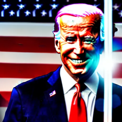 Image similar to joe biden handshakes donald trump ultra realistic, lens flare, atmosphere, glow, detailed, intricate, full of colour, cinematic lighting, trending on artstation, 4 k, hyperrealistic, focused, extreme details, unreal engine 5, cinematic, masterpiece, ultra realistic, hyper realistic, highly detailed, sharp focus, digital art