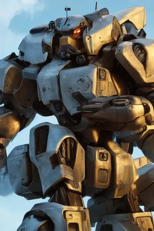 Image similar to mechwarrior 5 : mercenaries mech megaman transformer robot boss tank engine game octane render, 4 k, hd 2 0 2 2 3 d cgi rtx hdr style chrome reflexion glow fanart, global illumination ray tracing hdr fanart arstation by ian pesty by jesper ejsing pixar and disney unreal zbrush central hardmesh