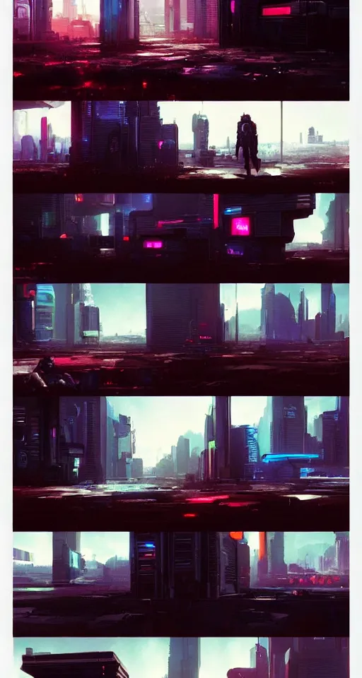 Image similar to Sci-Fi cyberpunk Comic page made up of art by the best artists Trending on Artstation. Paneling style by Bill Sienkiewicz. Octane render, Raytracing, 3d masterpiece, fantastic lighting by James Gurney.. Slice-of-life mundane genre.