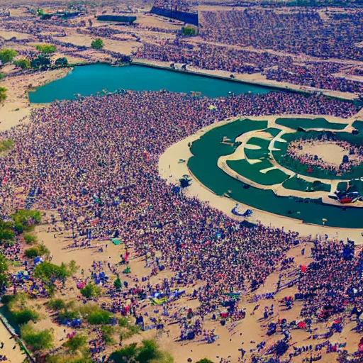 Image similar to bird eye view of coachella music festival