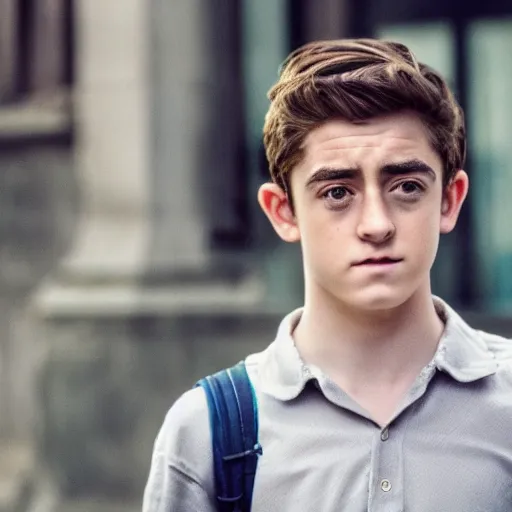 Image similar to Charlie Rowe as Peter Parker, 4K, highly detailed