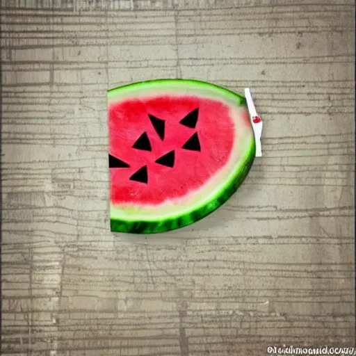 Image similar to watermelon as an evil monster