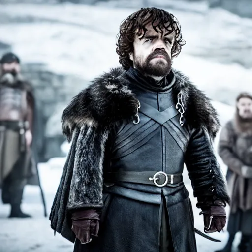 Prompt: peter dinklage as jon snow in game of thrones