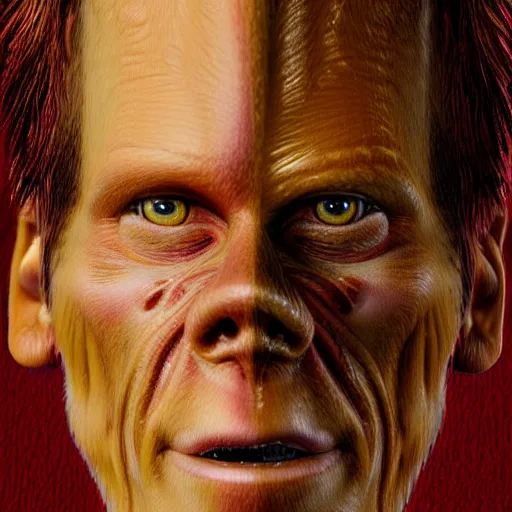 Image similar to ultra detailed kevin bacon shaped exactly like a bacon rendered by octane digital painting inspired by arcimboldo