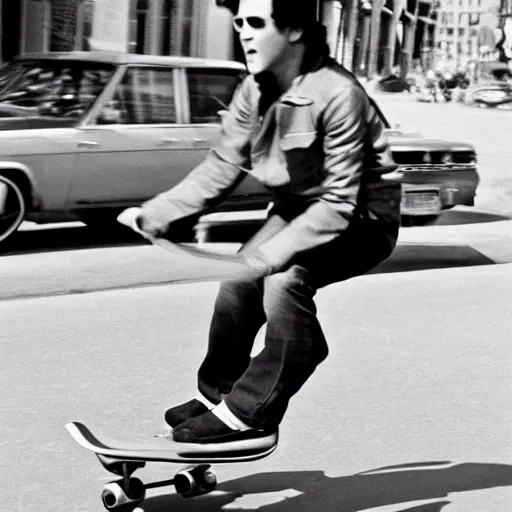 Image similar to elvis presley riding a skateboard in Newyork-W 960