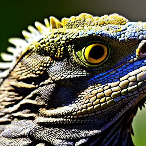 Image similar to profile of an eagle iguana!! hybrid, bold natural colors, masterpiece, trending on artstation, photograph