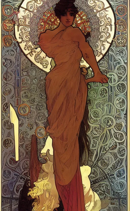 Image similar to the magician, major arcana, tarot, concept art, smooth, sharp focus, illustration, art by alphonse mucha