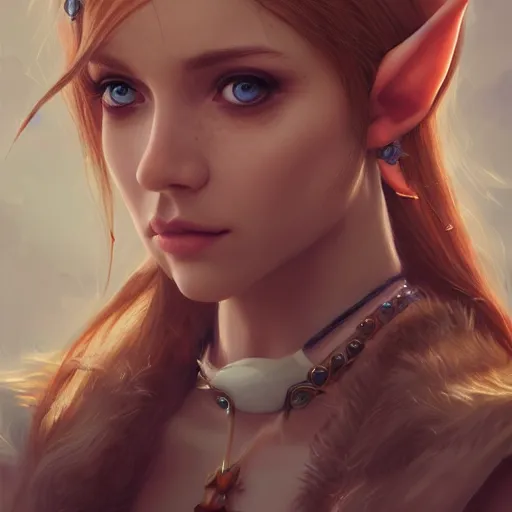 Prompt: portrait of beautiful female elf, 8 k, ultra hd, highly detailed, by wlop, trending on artstation