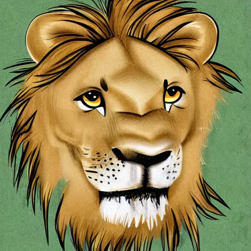 Image similar to lion baby illustration artwork in drawing style