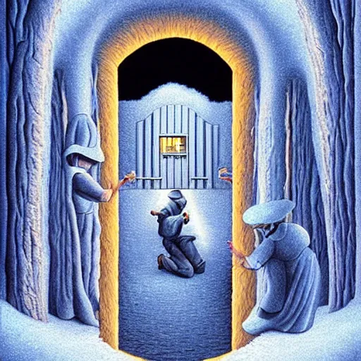 Prompt: The Impossible Door, by Rob Gonsalves,