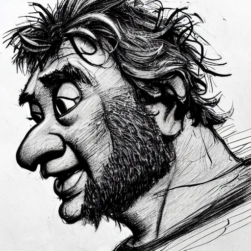 Image similar to a realistic yet scraggly portrait sketch of the side profile of a stern and sophisticated shrek, trending on artstation, intricate details, in the style of frank auerbach, in the style of sergio aragones, in the style of martin ansin, in the style of david aja, in the style of mattias adolfsson