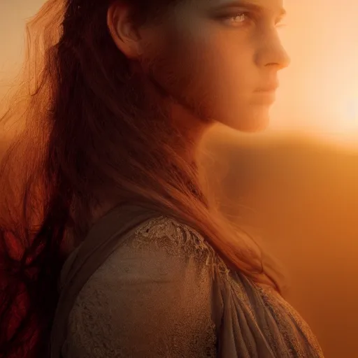 Image similar to photographic portrait of a stunningly beautiful gothic female in soft dreamy light at sunset, by edward robert hughes, annie leibovitz and steve mccurry, david lazar, jimmy nelsson, breathtaking, 8 k resolution, extremely detailed, beautiful, establishing shot, artistic, hyperrealistic, beautiful face, octane render