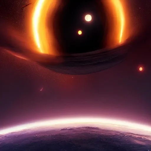 Prompt: a blackhole eating a star, 4 k photo by nasa, trending on artstation, art by greg rutkowski and ilya kuvshinov