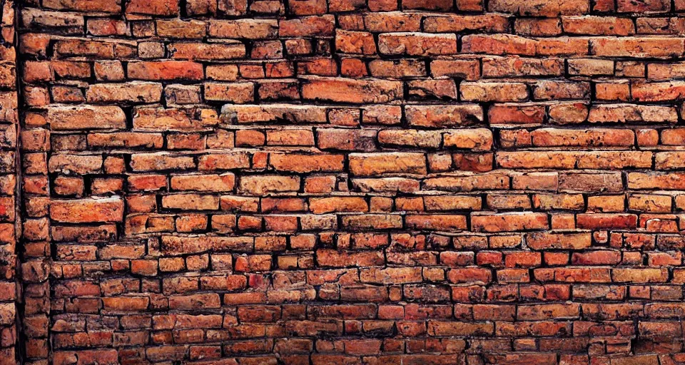 Prompt: a beautiful painting of a brick wall, landscape, 8 k, photorealism