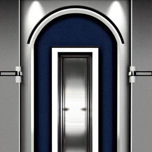 Image similar to hyper realistic art - deco sci - fi door