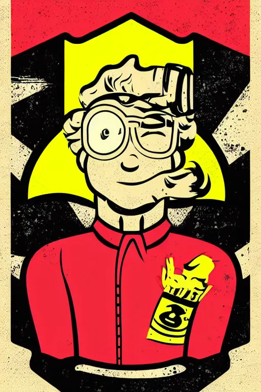 Image similar to fallout 7 6 retro futurist illustration art by butcher billy, sticker, colorful, illustration, highly detailed, simple, smooth and clean vector curves, no jagged lines, vector art, smooth andy warhol style