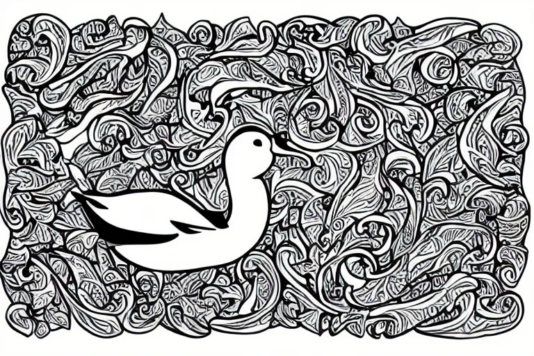 Image similar to a vector illustration of a smoking duck, highly detailed, elegant, intricate