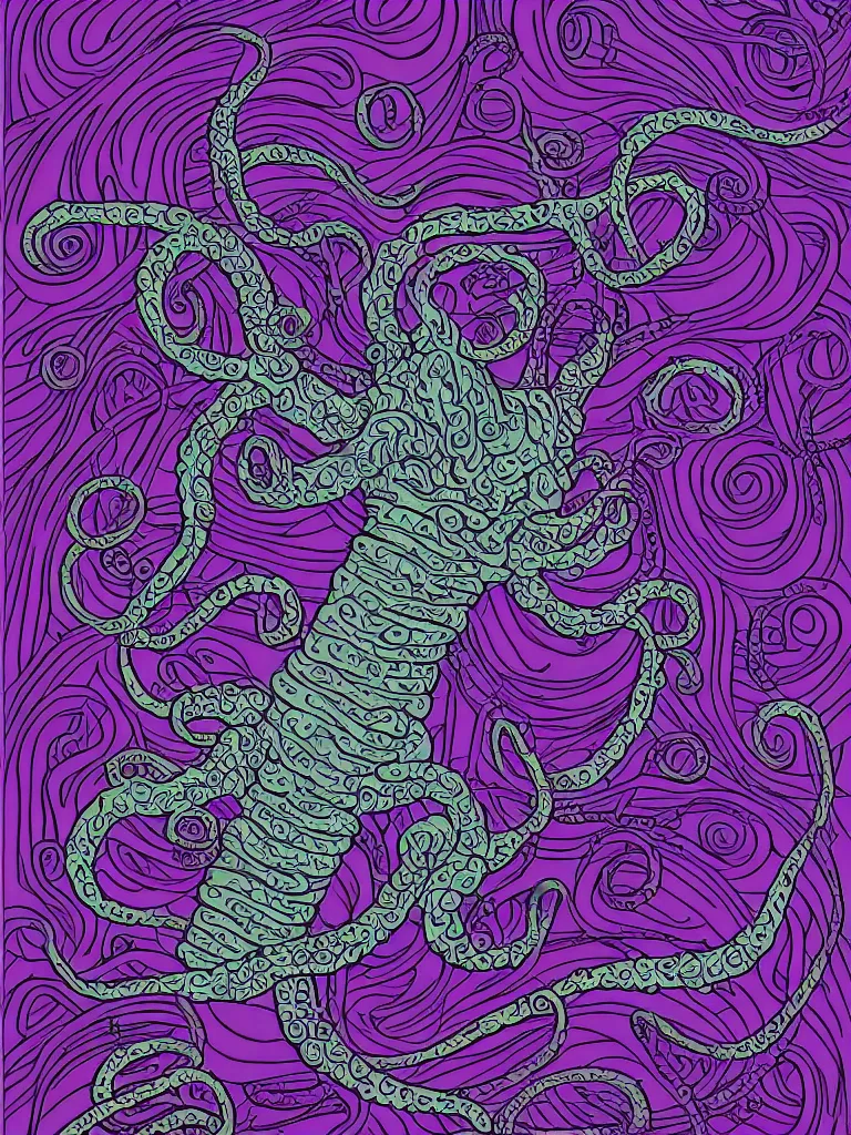 Image similar to Purple tentacle illustration by Dan Mumford