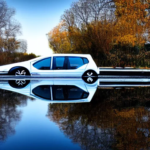 Image similar to reflection in water if a car