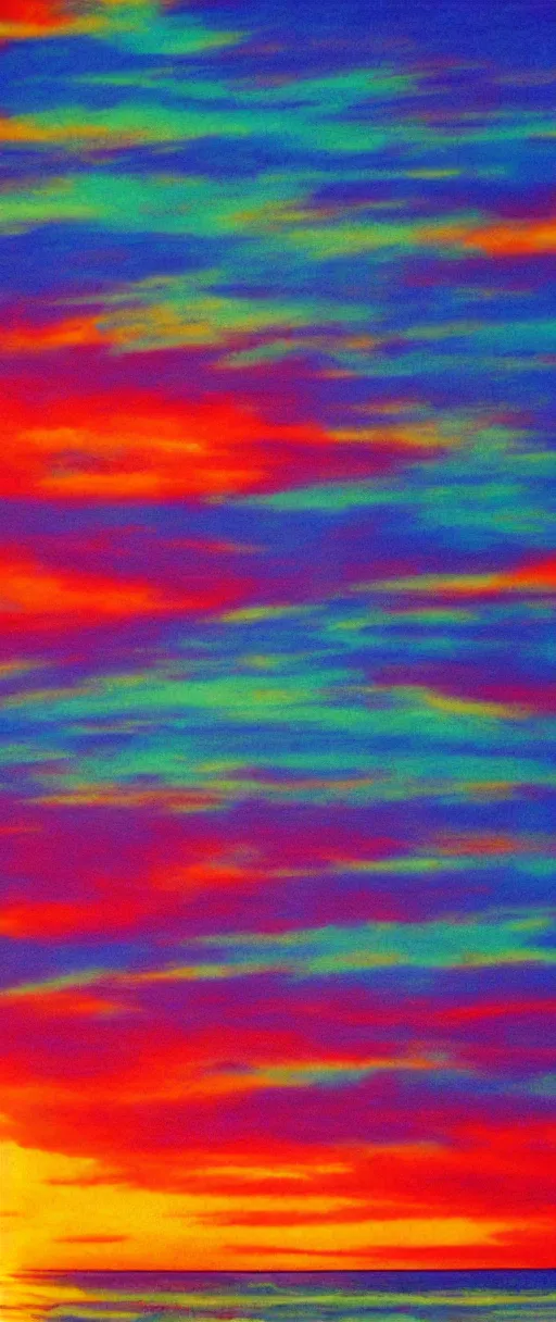 Prompt: a psychedelic sunset over the ocean