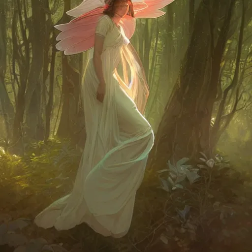 Prompt: forest fairy, little, levitating, flying with fairy wings, cape, intricate, headshot, highly detailed, digital painting, artstation, concept art, sharp focus, cinematic lighting, illustration, art by artgerm and greg rutkowski, alphonse mucha, cgsociety