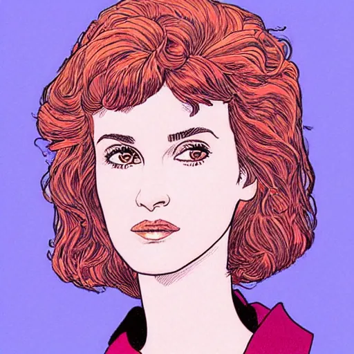 Image similar to “ winona ryder retro minimalist portrait by jean giraud, moebius starwatcher comic, sharp, smooth face, 8 k ”