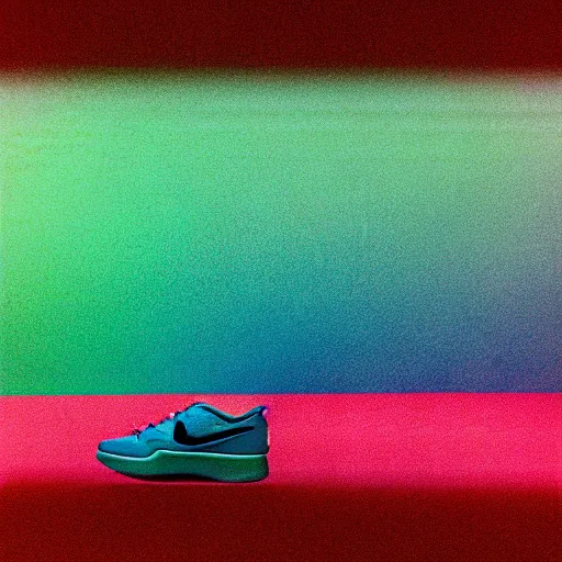 Image similar to nike campaign in the style of tyler mitchel, blue rays, redshift, wide shot, coloured polaroid photograph, pastel, kodak film, hyper real, stunning moody cinematography, by maripol, fallen angels by wong kar - wai, 3 5 mm, style of suspiria and neon demon, david hockney, detailed, film photography