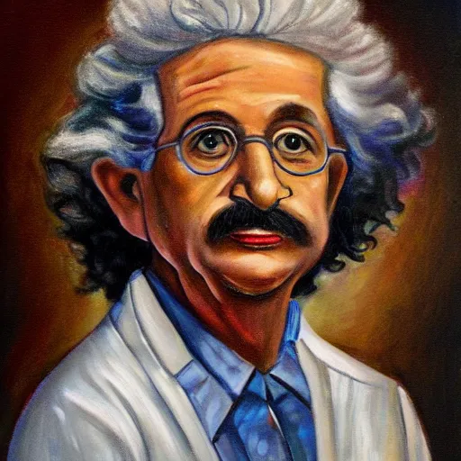 Prompt: puerto rican einstein portrait