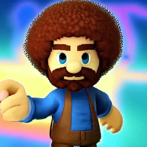 Image similar to Bob Ross character reveal for Super Smash bros ultimate