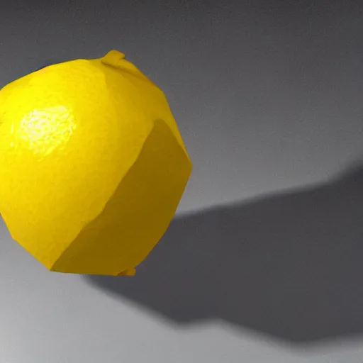 Image similar to a render of a low polygon lemon, unreal engine