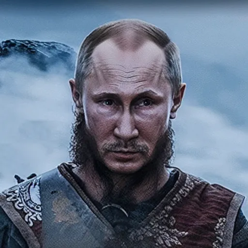 Image similar to Putin In the Vikings 4K quality super realistic