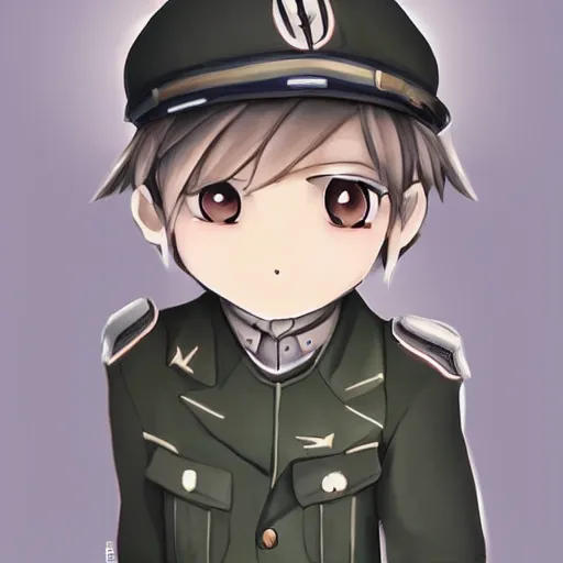 Image similar to beautiful little boy in nazi uniform posing. made in abyss art style, inspired by kris from deltarrune, cute detailed artwork, anatomically correct, soft details, ilya kuvshinov, reflection, perfect composition, portrait, illumination, digital art, detailed anime soft face, symmetrical face