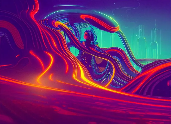 Prompt: “ a psychedelic portrait of electricity, vibrant color scheme, highly detailed, in the style of romanticism, cinematic, artstation, moebius, greg rutkowski ”