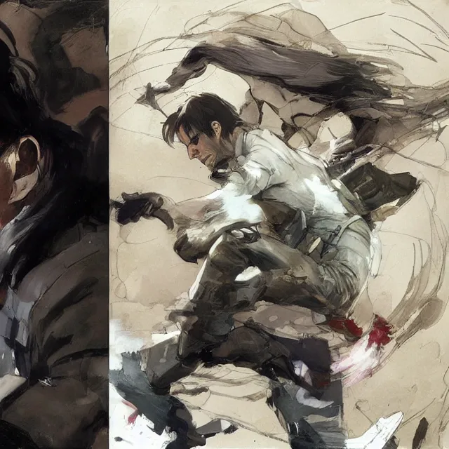 Prompt: steve jobs in attack on titan, art by konstantin korovin and daniel f. gerhartz and john howe